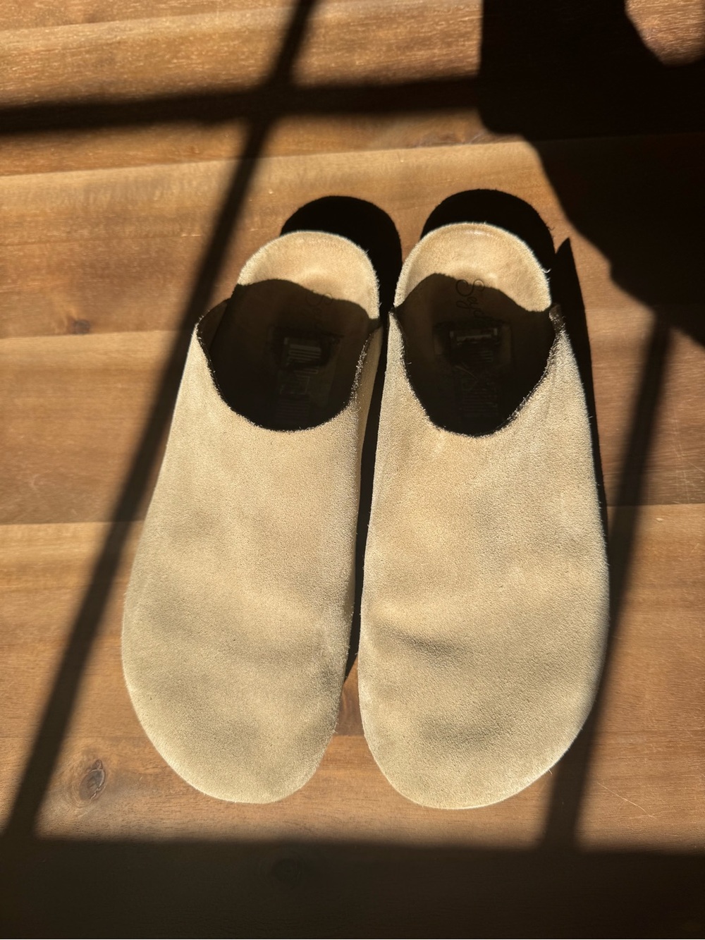 Seychelles Women's Suede Mule Clogs in Beige Tan